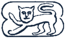 A lion passant punch mark: a lion walking to the left inside a rounded cartouche